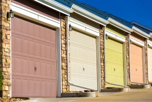 The garage doors in multi color